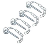 4Pk Round Cotter Pin & Chain 10mm By 110mm Trailer Tipper Tailgate Tailboard