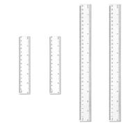 4Plastic Ruler Set Clear Transparent Straight Ruler 15cm/30cm 6inch 12inch Measuring (4)