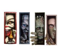 4PSC Bookshelf Monster, Peeping on The Bookshelf Monster, Creative Resin Frankenstein's Monster Booknook, Horror Bookends for Halloween Decoration