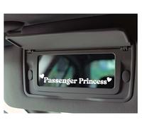 4QTY Passenger Princess Car Interior Vanity Mirror Sticker Decal (White)