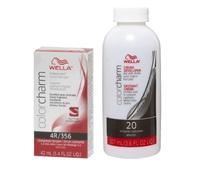 (4R+Dev(Vol.20)3.6oz) Wella Color Charm 4R Cinnamon Brown Permanent Liquid Haircolor