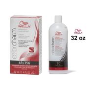 (4R + Developer (Vol. 20) 32oz ) 4R Cinnamon Brown Wella Color Charm Permanent Haircolor
