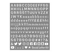 4R Quattroerre.it 1257 Stickers Kit Composable Adhesive Letters Social Media, White