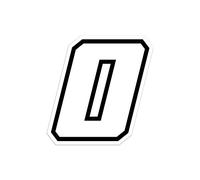 4R Quattroerre.it 13360 Racing Number 0 Moto GP, White, 10 x 10 cm