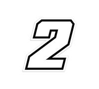 4R Quattroerre.it 13362 Racing Number 2 Moto GP, White, 10 x 10 cm
