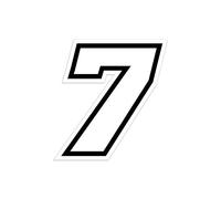 4R Quattroerre.it 13367 Racing Number 7 Moto GP, White, 10 x 9,5 cm