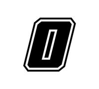4R Quattroerre.it 13370 Racing Number 0 Moto GP, Black, 10 x 10 cm