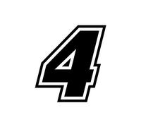 4R Quattroerre.it 13374 Racing Number 4 Moto GP, Black, 10 x 9,5 cm