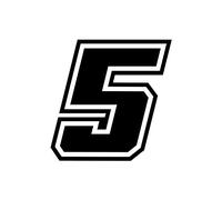 4R Quattroerre.it 13375 Racing Number 5 Moto GP, Black, 10 x 10 cm