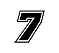 4R Quattroerre.it 13377 Racing Number 7 Moto GP, Black, 10 x 9,5 cm
