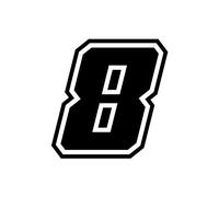 4R Quattroerre.it 13378 Racing Number 8 Moto GP, Black, 10 x 10 cm