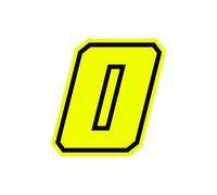 4R Quattroerre.it 13380 Racing Number 0 Moto GP, Neon Yellow, 10 x 10 cm
