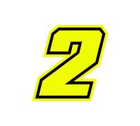 4R Quattroerre.it 13382 Racing Number 2 Moto GP, Neon Yellow, 10 x 10 cm