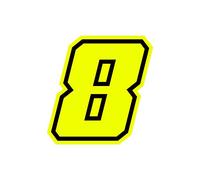 4R Quattroerre.it 13388 Racing Number 8 Moto GP, Neon Yellow, 10 x 10 cm