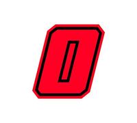 4R Quattroerre.it 13390 Racing Number 0 Moto GP, Neon Red, 10 x 10 cm