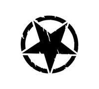 4R Quattroerre.it 17090 Stickers Army Star for Jeep Renegade, Diameter 20 cm, Matte Black, 2 Pcs