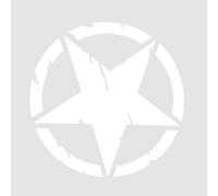 4R Quattroerre.it 17092 Stickers Army Star for Jeep Renegade, Diameter 20 cm, White, 2 Pcs