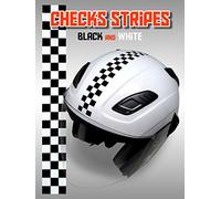 4R Quattroerre.it 1980 Black and White Checked Self Adhesive Car Trim 3 x 33cm