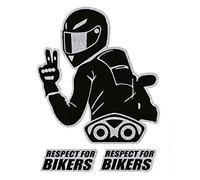 4R Quattroerre.it 32104 Supershaped Die-cut Sticker Respect for Bikers, 10 x 12 cm