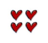 4R Quattroerre.it 32120 3D Stickers Hearts HQ, 4 Pcs, 27 x 30 mm