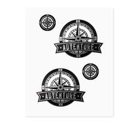 4R Quattroerre.it 9168 Sticker Adventure Wind Rose 2 Super Transparent, 20 x 24 cm