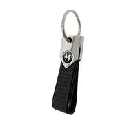 4R Quattroerre.it Elite Alfisti Car Keyring Keychain, Carbon Black with Alfa Black Logo