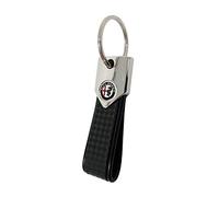 4R Quattroerre.it Elite Alfisti Carbon Silver Holographic Keyring with Alfa Logo, carbon black, One Size