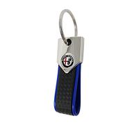 4R Quattroerre.it Elite Alfisti Keyring Carbon Blue with Alfa Color Logo, Carbon Blue, One size