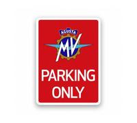 4R Quattroerre.it MV Agusta Parking Only Sign, Garage Workshop, Box, Made in Italy, Officially Licensed, 11 x 40 cm (Red)
