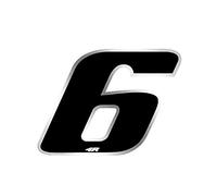4R Quattroerre.it Racing Number 6 Anodized Small, Black