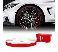 4R Quattroerre.it Refractive Wheel Stripes for Car Wheel Rim, Red, 5 mm x 6 mt
