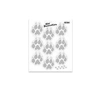 4R Quattroerre.it Stickers Wolf Paws Silver, 10 x 12 cm