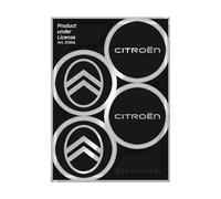 4R Quattroerre.it Wheel Cover Stickers Compatible with Citroen New Official Logo 4 48 mm, Black