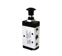 4R210-08 Push Pull Pneumatic Valve 5 Way 2 Pos 1/4" BSPT with Muffler and Connectors for Air Control Systems Manual Switch Lever Handle Metal Plastic Construction(Only 4R210-08)