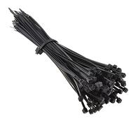 4Reign 200 Pack Long Black Cable Ties Thick Heavy Duty 275mm x 5 mm Large Plastic Tie Ziptie Wide for Cables Tidy Management Wrap Zip zipties Temporary Fencing Garden DIY Computer Wire, (200pkBLACK)