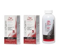 (4RG + 4RG + Developer (Vol. 20) 3.6oz ) 4RG Dark Auburn Wella Color Charm Permanent Haircolor