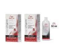 (4RG + 4RG + Developer (Vol. 20) 32oz ) 4RG Dark Auburn Wella Color Charm Permanent Haircolor