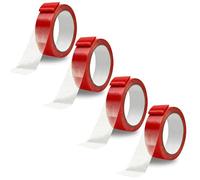 4Rolls Heavy Duty Double Sided Fabric Tape, 0.8 Inch X 16.4FT Hem Tape for Curtains, Stitch Witchery Hem Pants Clothes Dresses Fabric Without Sewing Ironing, Strong Adhesive Tape for Rug, Carpet, Art
