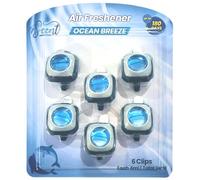 4SCENT Car Air Fresheners Vent Clip, Ocean Breeze, 6 Pack, Long Lasting, Made with Essential Oils, Adjustable Intensity, Up to 30 Days per Clip, 6 Months per Pack, Helps Manage Everyday Odours