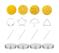4set Cookie Cutters for Kids,Round Cookie Cutter,Stainless Steel Candy Game Cookie Mold,can Withstand High Temperature,Suitable for Making Squid Game Cookies Mold.