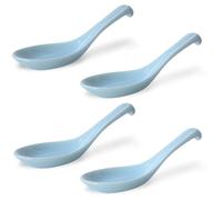 4set Mino ware Japan Renge, Celadon, Chinese Won Ton Soup Spoon For soba, pho, ramen, Noodle, Rice Spoons,Asian Soup Spoons,Korean Style Large Spoon, Celadon Hook style, Made in Japan