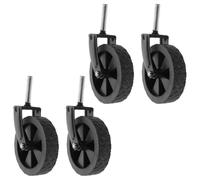 4set Wagon Replacement Wheels 8 Inch Flower Tread Stem Casters | Wheels with Quick Installation, Rubber and Metal Material, for Folding Cart Chassis and Hand Trolley Use