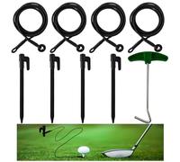 4Sets Golf Tee Anchor, Holds in Place for Consistent Shots, 4 Ground Stakes & Bungee Cords with Stake Puller Tool, Perfect for Golf Swing, No More Lost Tees