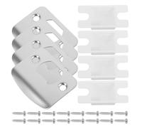 4Sets Lock Strike Plates Stainless Steel Door Latch Compatible Various Locks Home Office for Door