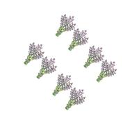 4sets Luxurious Lavender Flower Brooch Pins for Women Zinc Alloy Lapel Pin Vintage 2pcs*4