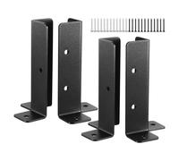 4Sets Pergola Bracket Set Metal Fence Post Braces Heavy Duty Base Brackets for Deck Railing Support Mailbox Repair for Decking, Fencing