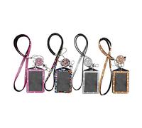 4Sets Rhinestone Lanyard Bling ID Card Holder Crystal Retractable Reel Rhinestone Neck Lanyard Card Holder Holder