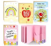 4Sets Teacher Gift Card Holder Book, Teacher Appreciation Gift Card Holder with Envelopes, Thank You Teacher’s Gifts from Students, Cards Holders for Teachers, End of Year Teacher’s Appreciation Week