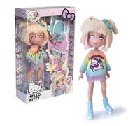 4SF Famosa Hello Kitty Manga Fashion Unicorns, Japanese Fashion Doll, Figure of 19.5 cm with 15 Points of Articulation, Includes Ra-Ra Skirt, Leg Warmers and Headband with Ears, (HKTF2000)