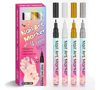 4Shade Nails Art Pen Highlighting Marker 0.5mm Fine Tip for Detailed Patterns Waterproof Quick Dry for All Skill Nail Art Pen Set